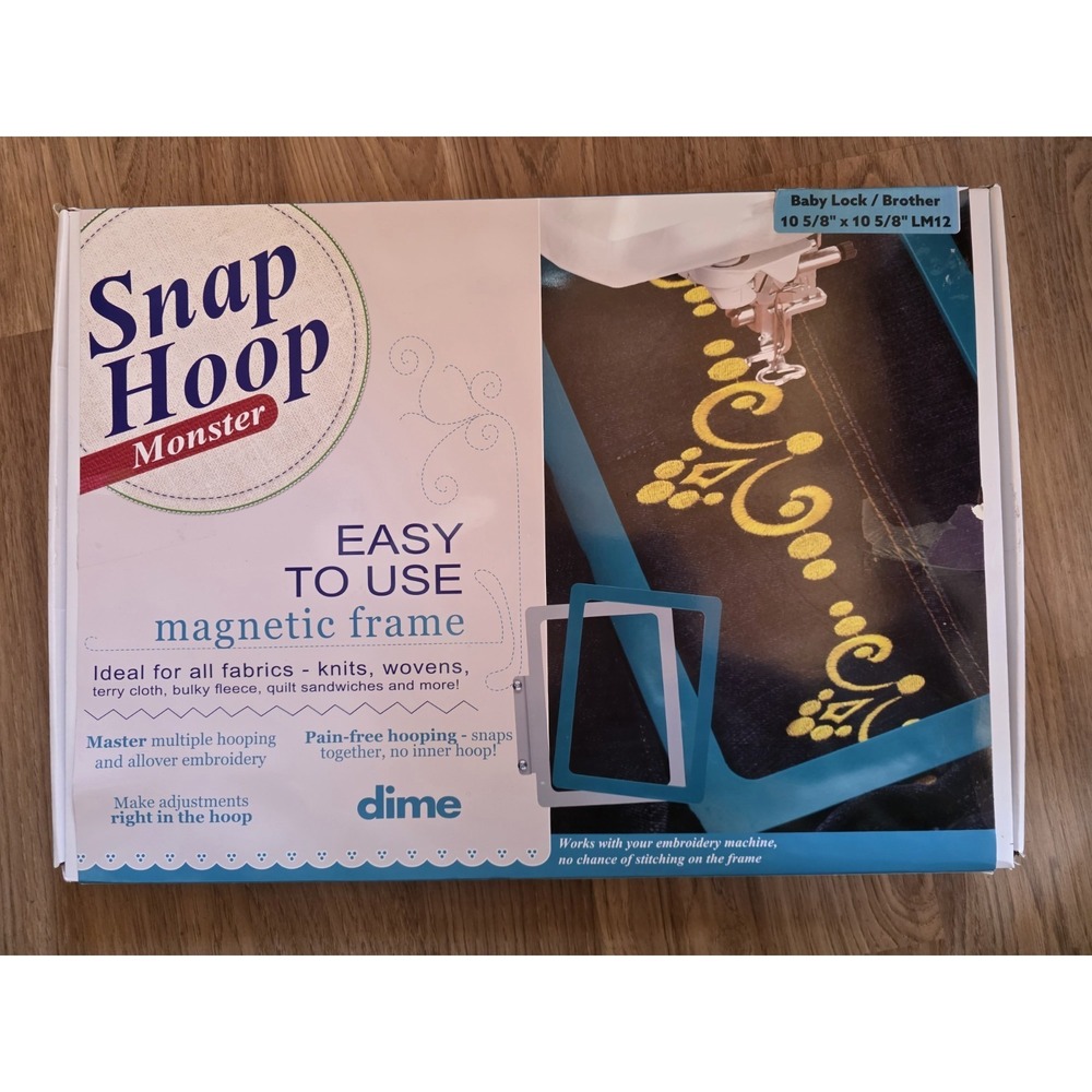 Snap Hoop Monster for Baby Lock/Brother (10.5" x 10.5") Magnetic Embroidery Hoop